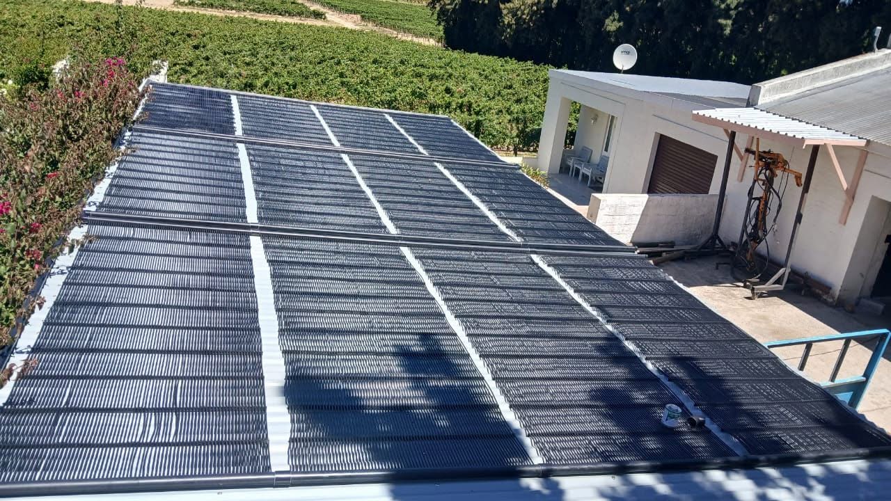 Recent GridFree roof-mounted solar pool heating installation